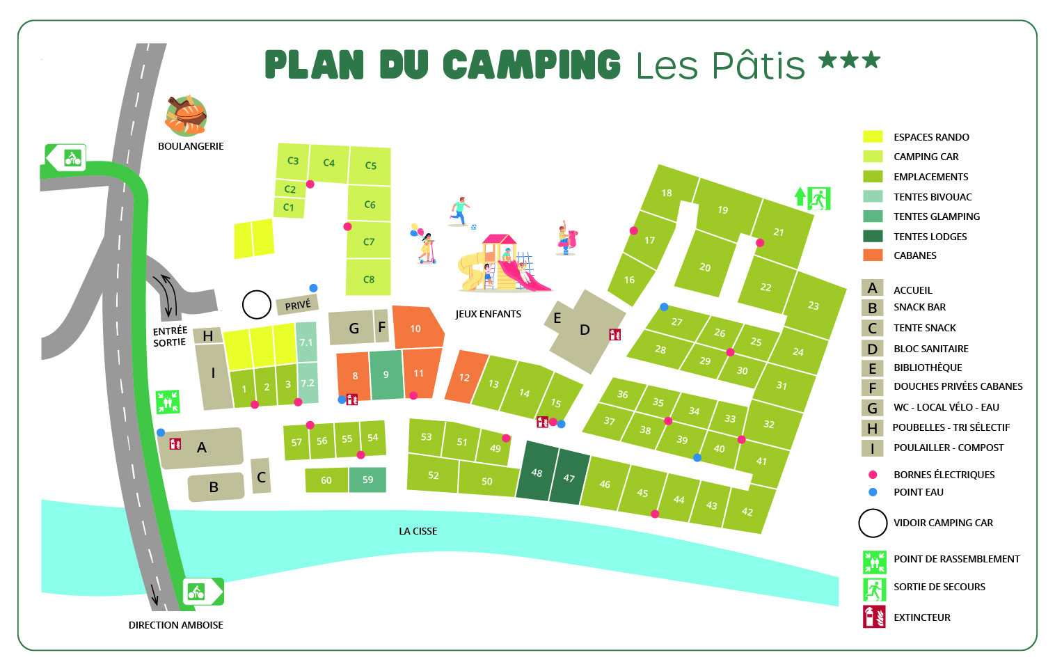 Plan du Camping les pâtis